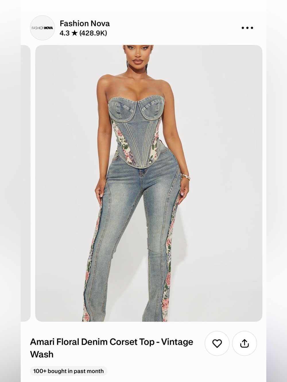 Amari floral denim set